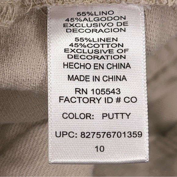 Size 10 Daisy Fuentes Beige Khaki Linen Blend Shorts Cuffed Lightweight Neutral - Picture 11 of 12